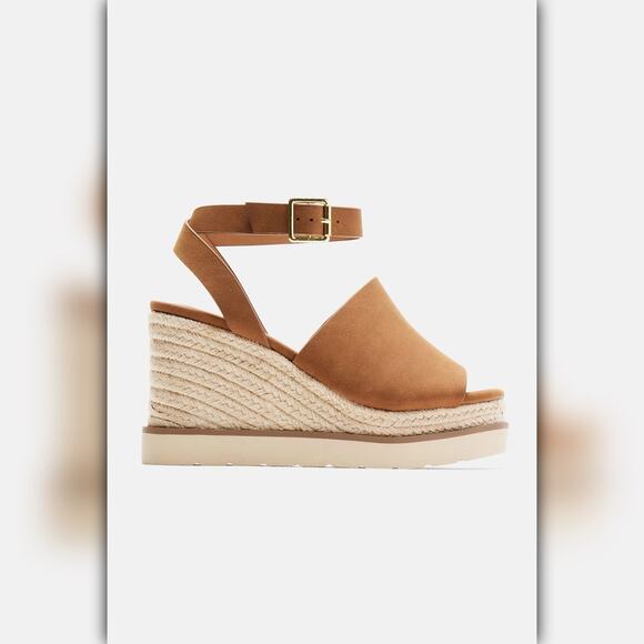 A042-B • Cloud Feel Hampton Espadrille Wedge Sandal with Ankle Strap - Picture 3 of 5